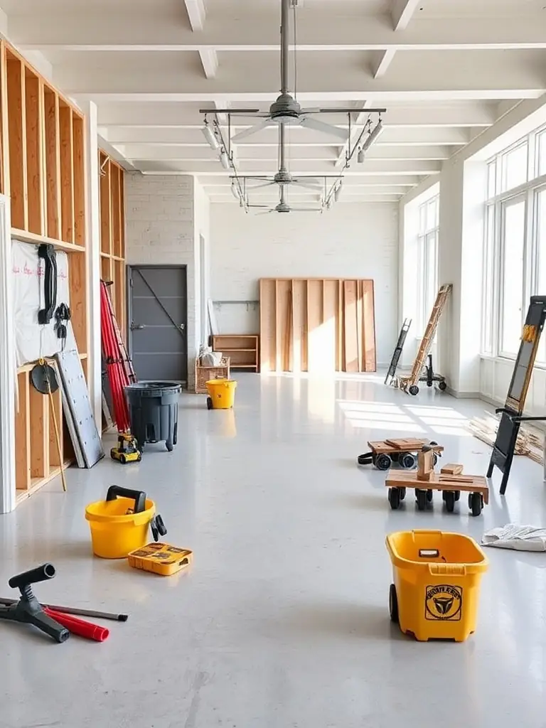 A construction site cleaned and ready for occupancy, demonstrating effective post-construction cleaning.